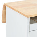 Kitchen Island with Drop Leaf, LED Light Kitchen Cart