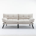 Cream Convertible Folding Modern Sofa Bed Twin Cream White Primary Living Space Modern Pine Foam Upholstered