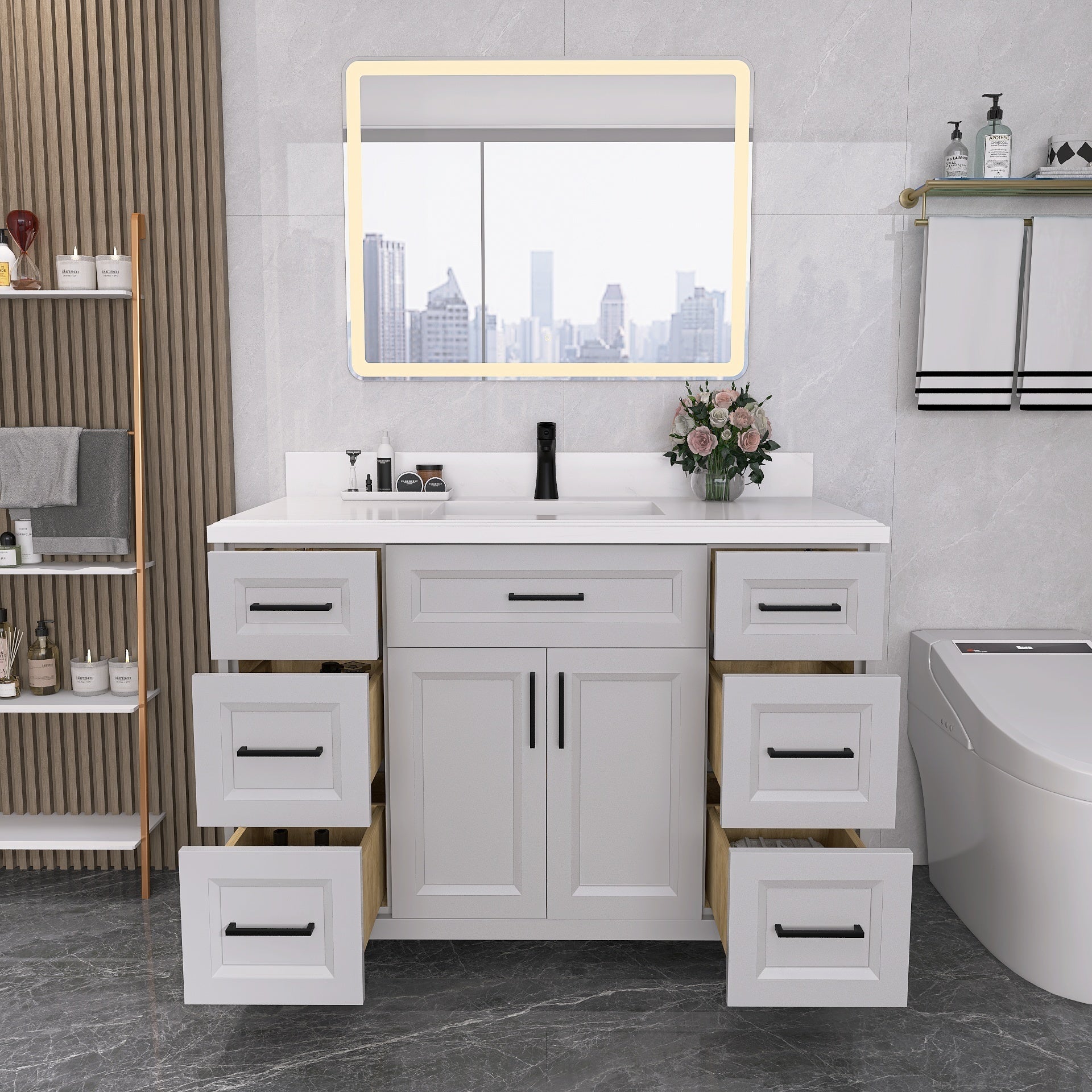 48" Bathroom Vanity With Sink Combo, Modern