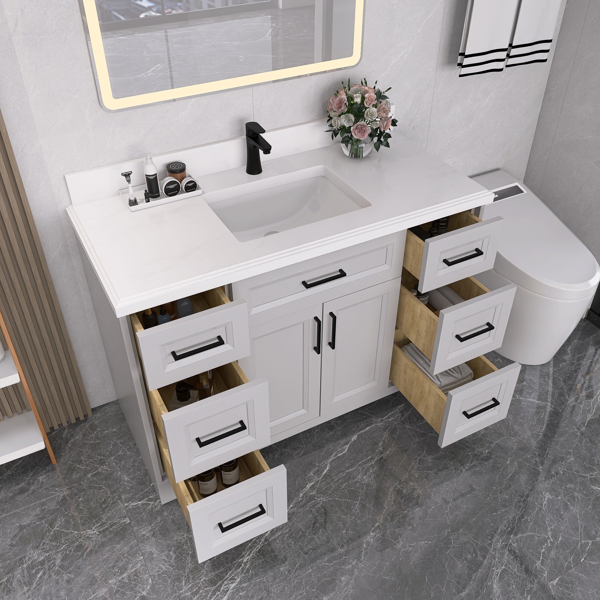 48" Bathroom Vanity With Sink Combo, Modern