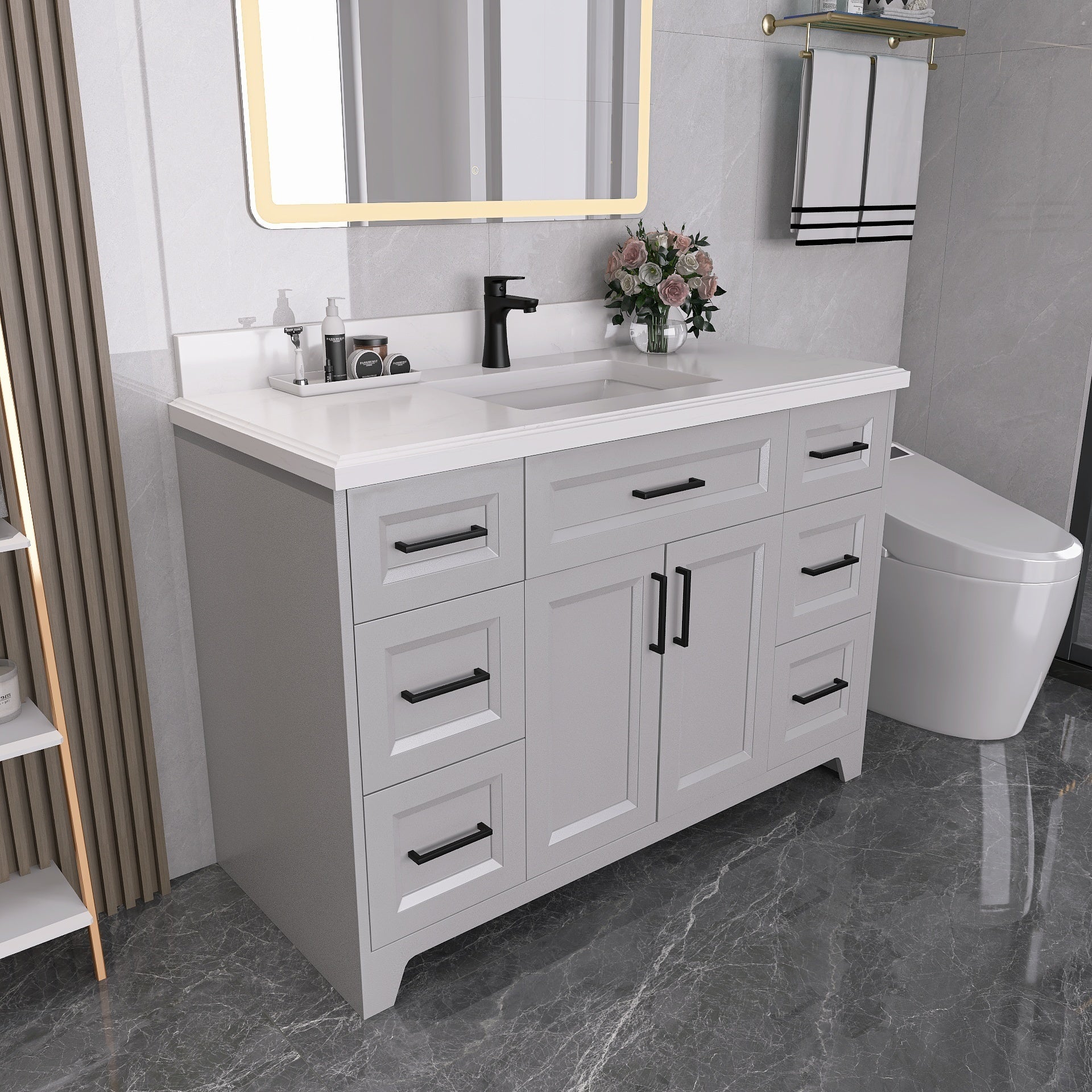 48" Bathroom Vanity With Sink Combo, Modern