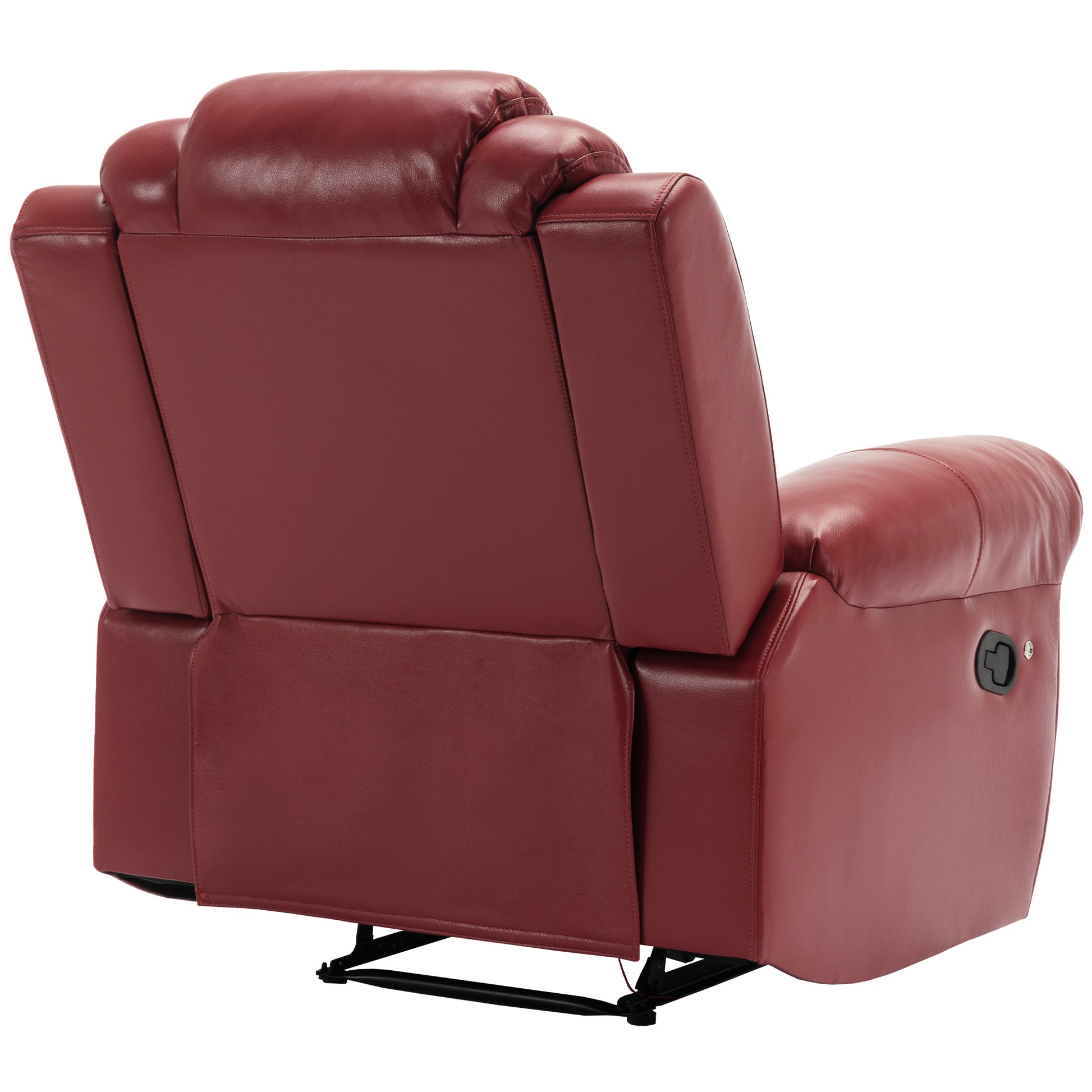 Home Theater Seating Manual Recliner Chair With Led Light Strip For Living Room,Bedroom, Wine Red Wine Red Foam Faux Leather