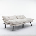 Cream Convertible Folding Modern Sofa Bed Twin Cream White Primary Living Space Modern Pine Foam Upholstered