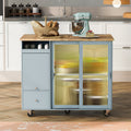 Kitchen Island with Drop Leaf, LED Light Kitchen Cart