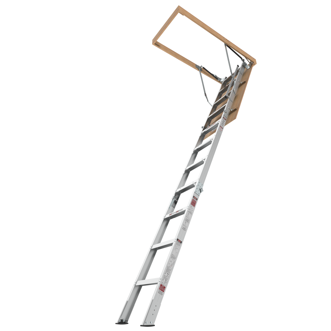 Household Aluminum Alloy Manual Lifting Attic Ladder metallic grey-aluminium alloy