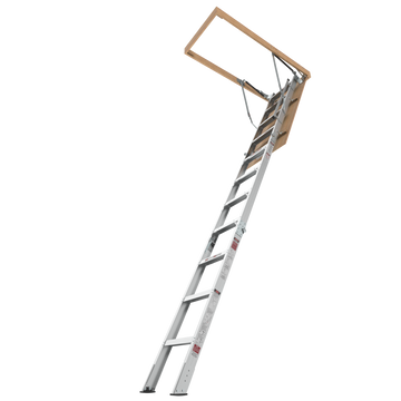 Household Aluminum Alloy Manual Lifting Attic Ladder metallic grey-aluminium alloy