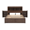 Full Size Storage Platform Bed With Pull Out Shelves, Twin Size Trundle And 2 Drawers, Espresso Box Spring Not Required Full Espresso Wood Bedroom Bed Frame Solid Wood Mdf