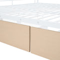 Full Xl Over Queen Metal Bunk Bed With 2 Drawers, White White Iron