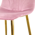 Modern Simple Light Luxury Dining Pink Chair Home Bedroom Stool Back Dressing Chair Student Desk Chair Gold Metal Legs Set Of 4 Pink Metal