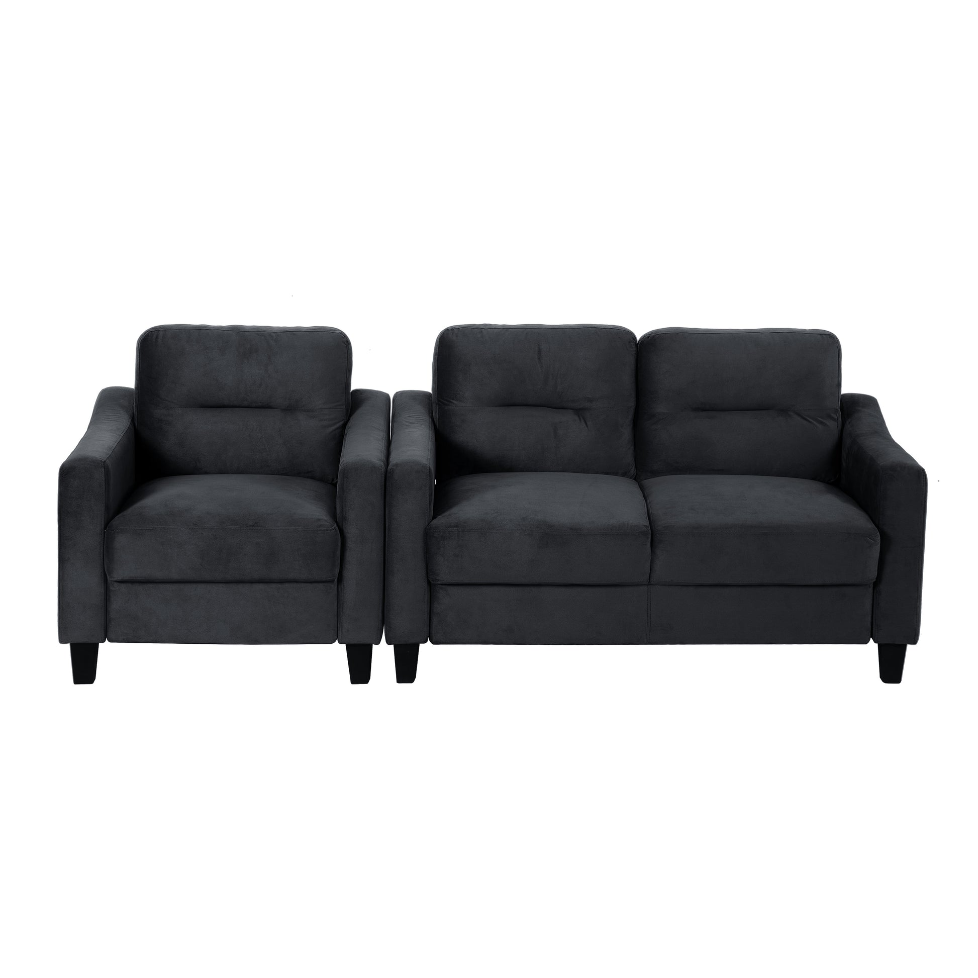 Couch Comfortable Sectional Couches And Sofas For Living Room Bedroom Office Small Space Black Velvet 1 Seat