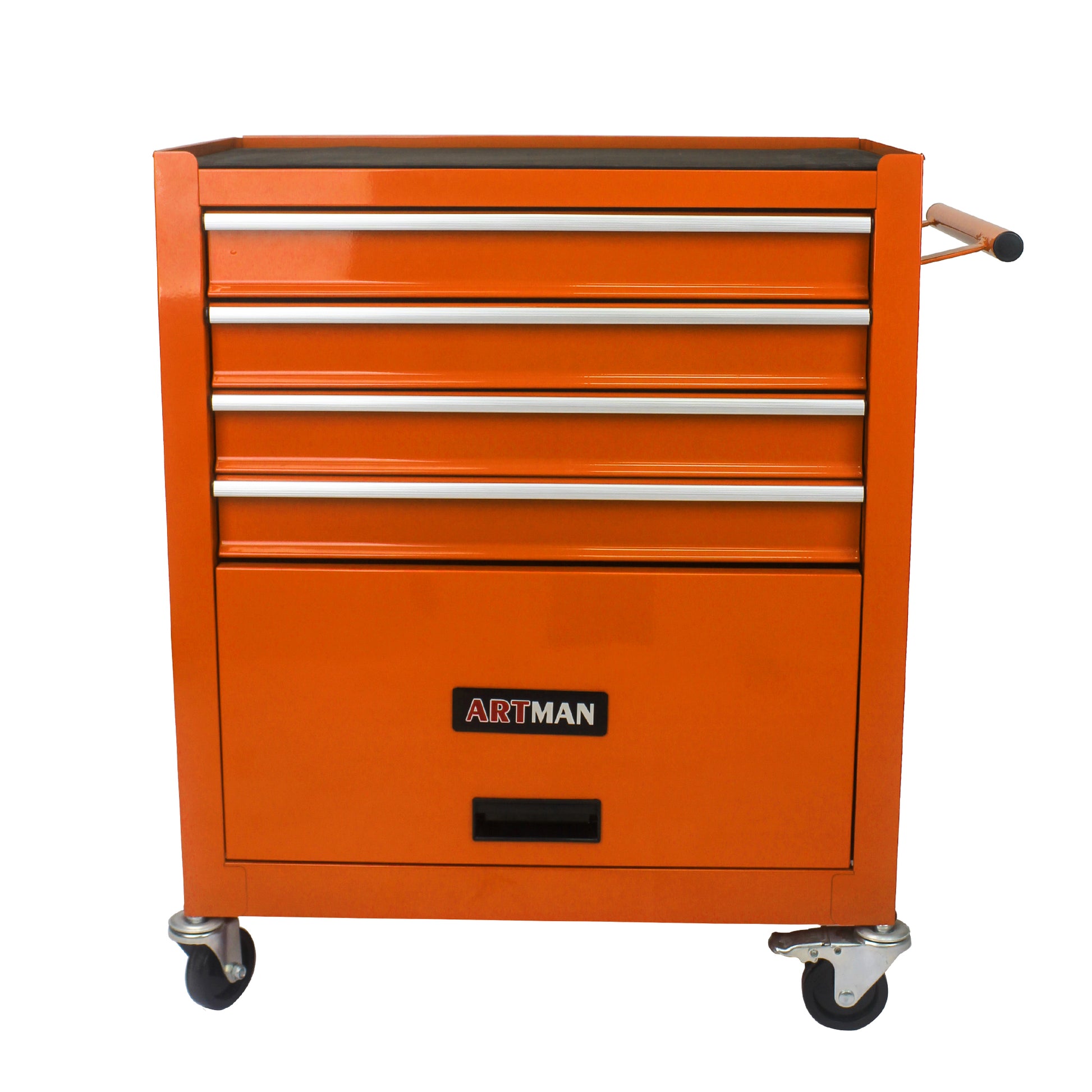 4 Drawers Multifunctional Tool Cart With Wheels Orange Orange Steel