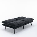 Black Convertible Folding Modern Sofa Bed Twin Black White Primary Living Space Modern Pine Foam Upholstered