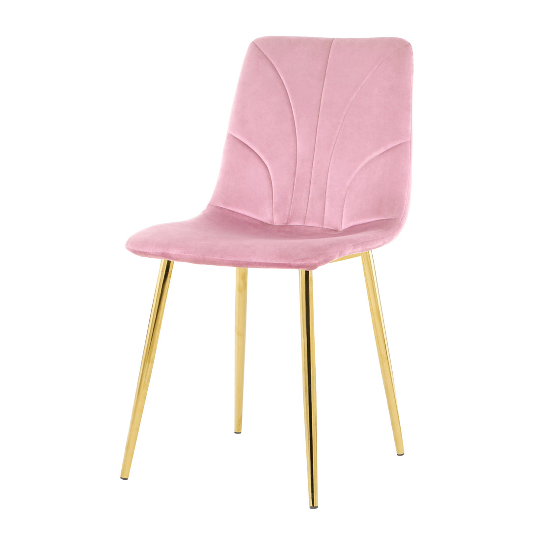 Modern Simple Light Luxury Dining Pink Chair Home Bedroom Stool Back Dressing Chair Student Desk Chair Gold Metal Legs Set Of 4 Pink Metal