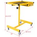 Adjustable Work Table With Drawer Yellow Metal