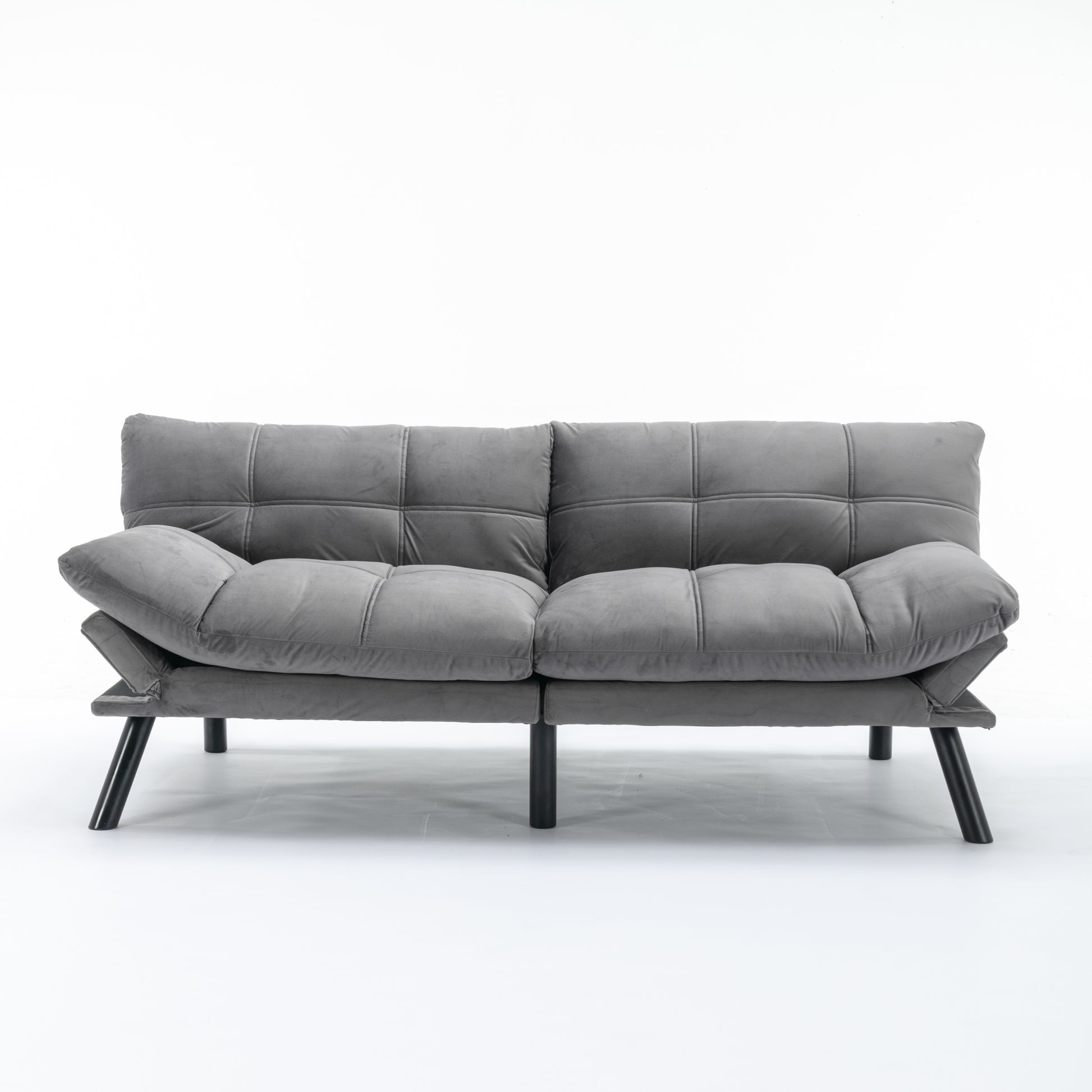 Light Grey Convertible Folding Modern Sofa Bed Twin Light Grey White Primary Living Space Modern Pine Foam Upholstered