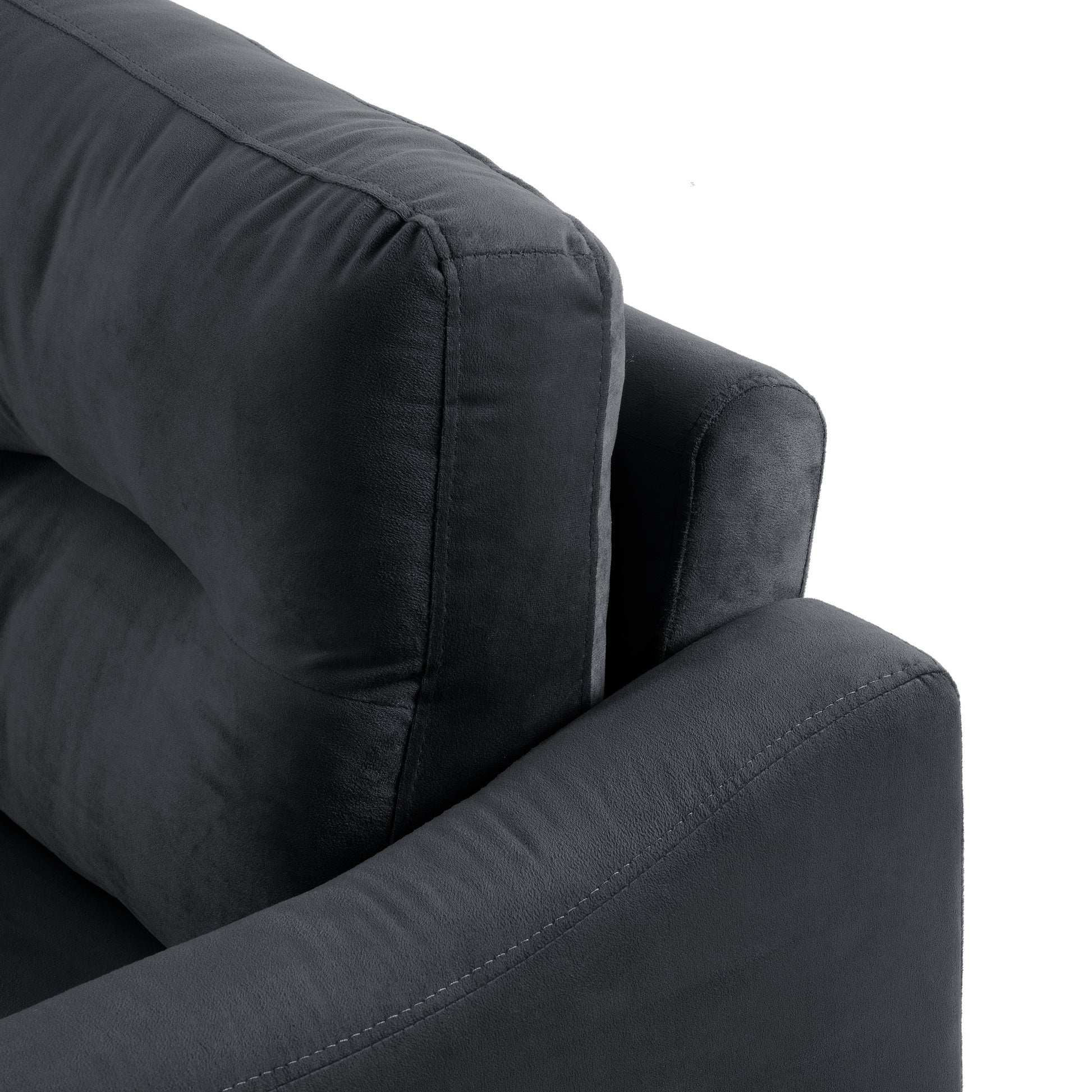 Couch Comfortable Sectional Couches And Sofas For Living Room Bedroom Office Small Space Black Velvet 1 Seat