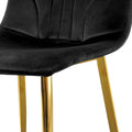 Modern Simple Light Luxury Dining Black Chair Home Bedroom Stool Back Dressing Chair Student Desk Chair Gold Metal Legs Set Of 4 Black Metal