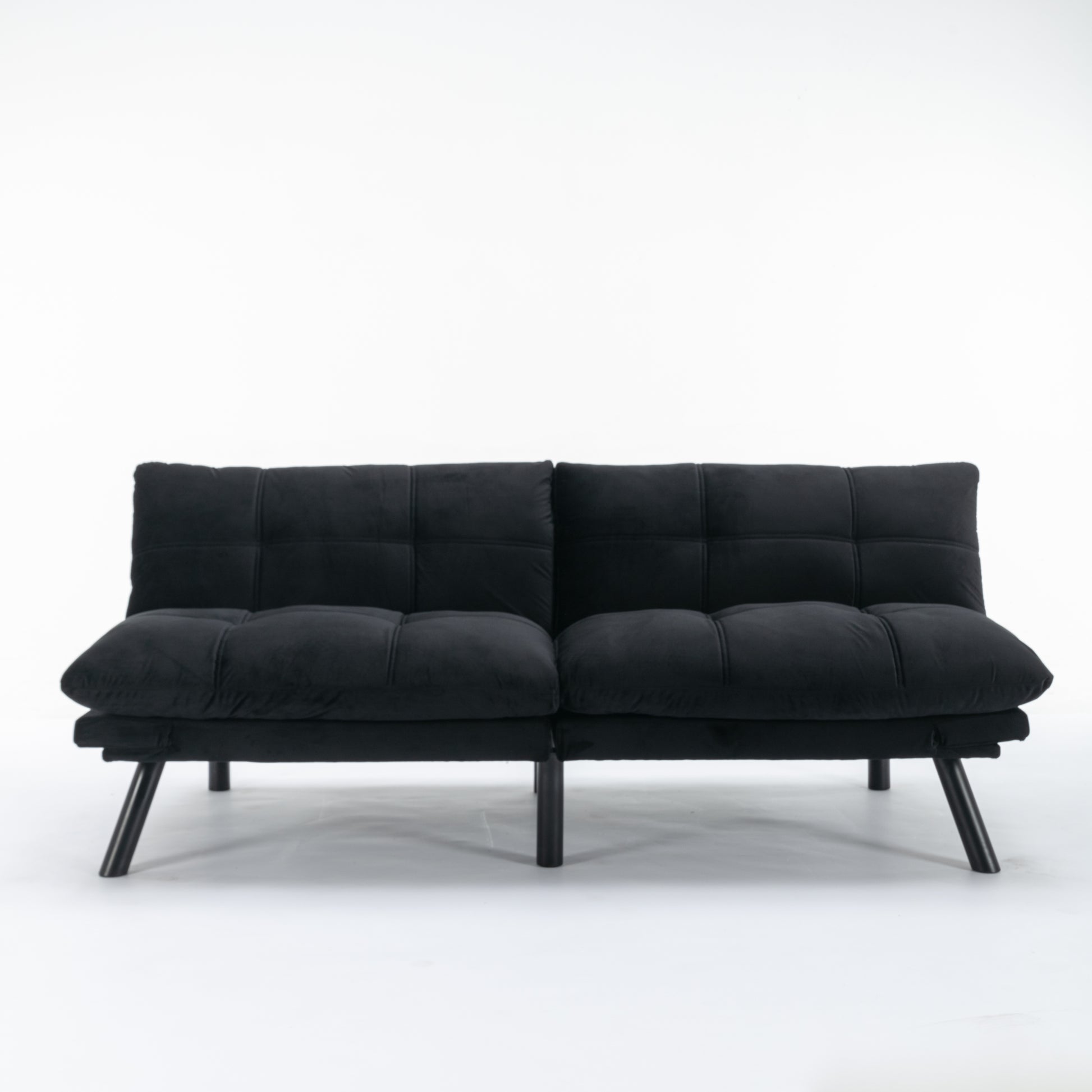 Black Convertible Folding Modern Sofa Bed Twin Black White Primary Living Space Modern Pine Foam Upholstered