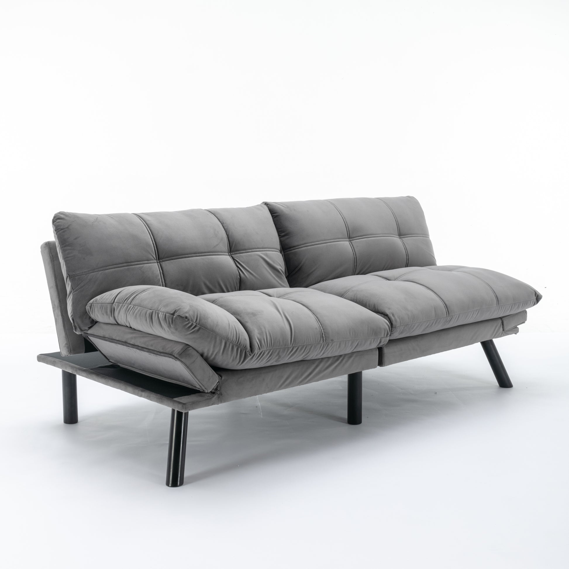 Light Grey Convertible Folding Modern Sofa Bed Twin Light Grey White Primary Living Space Modern Pine Foam Upholstered