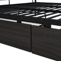 Full Xl Over Queen Metal Bunk Bed With 2 Drawers, Black Black Iron