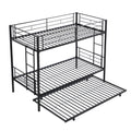 Metal Bunk Bed With Trundle Black Black Metal