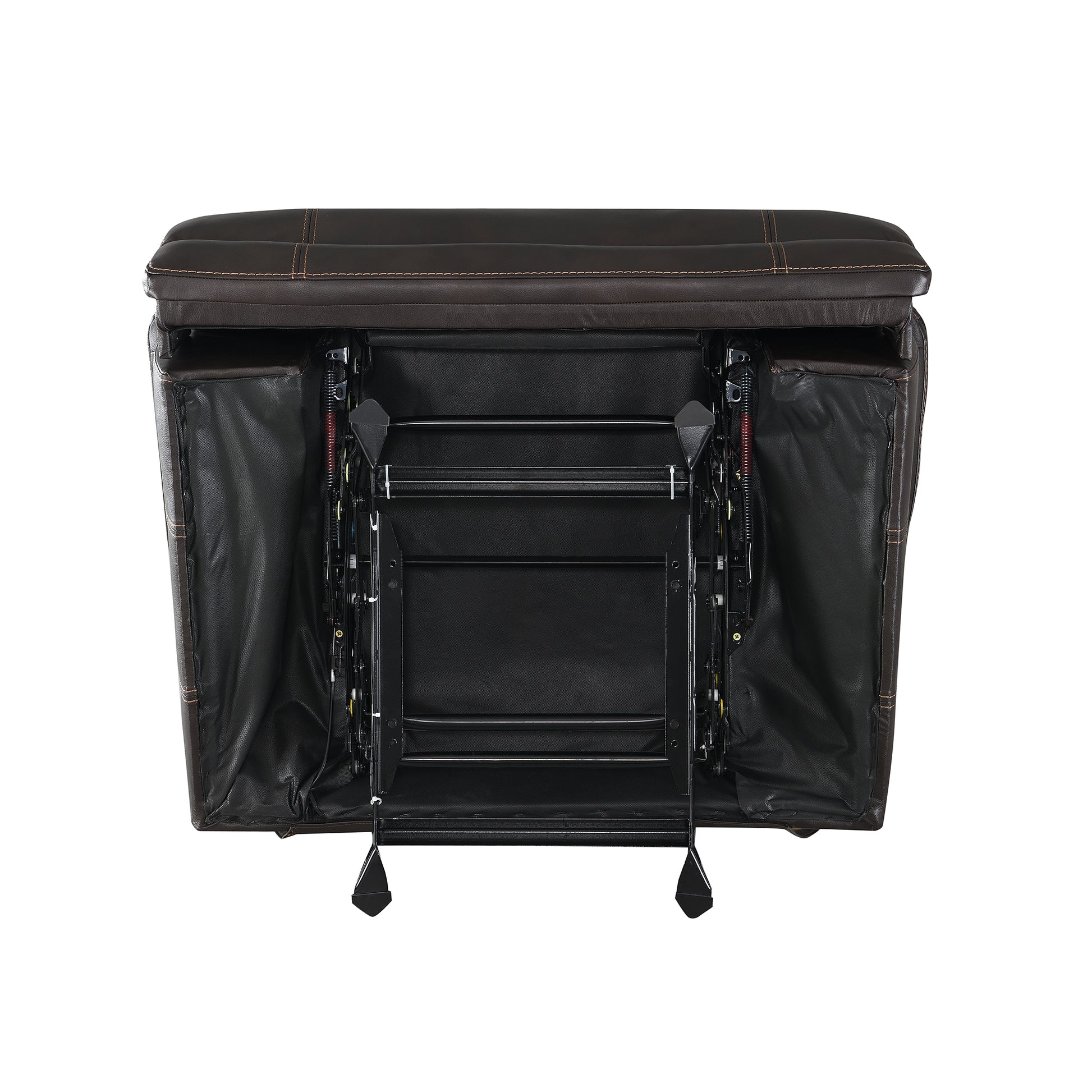 Recliner Chair Sofa Manual Reclining Home Seating Seats Movie Theater Chairs, Brown Brown Foam Faux Leather