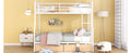 Full Xl Over Queen Metal Bunk Bed With 2 Drawers, White White Iron