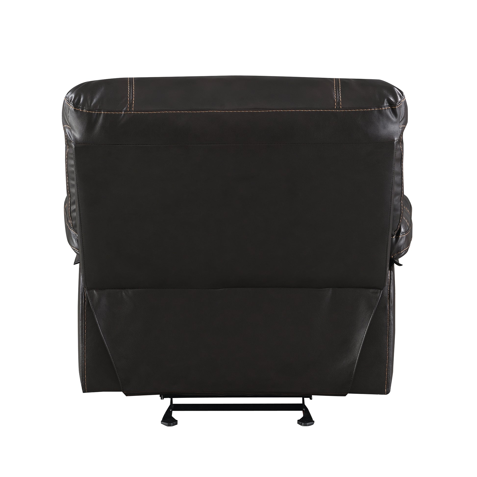 Recliner Chair Sofa Manual Reclining Home Seating Seats Movie Theater Chairs, Brown Brown Foam Faux Leather