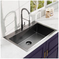 33X22 Inch Gunmetal Black Topmount 18 Gauge 304 Stainless Steel Kitchen Sink Gunmetal Black Stainless Steel