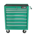 7 DRAWERS MULTIFUNCTIONAL TOOL CART WITH WHEELS GREEN green-metal