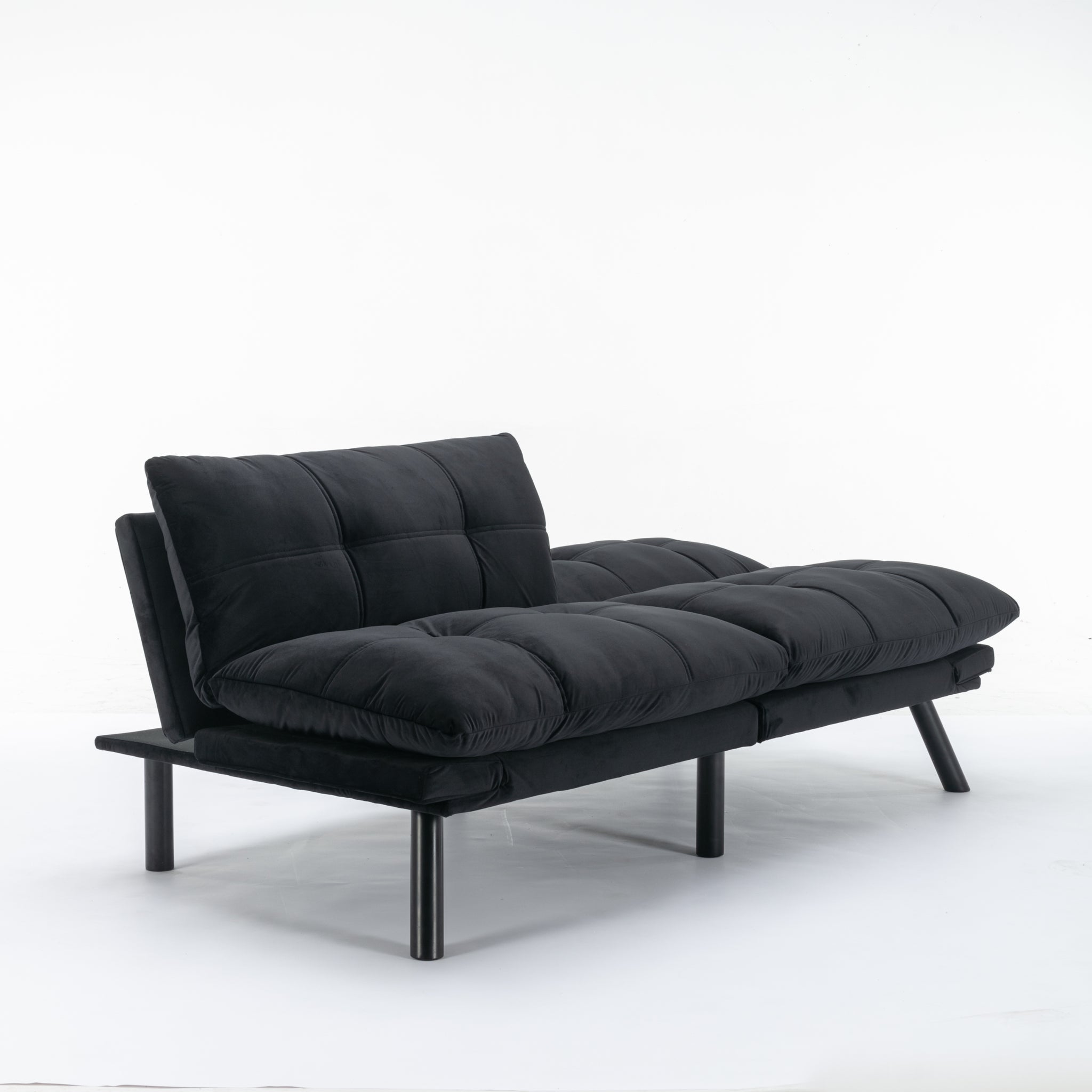 Black Convertible Folding Modern Sofa Bed Twin Black White Primary Living Space Modern Pine Foam Upholstered