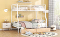 Full Xl Over Queen Metal Bunk Bed With 2 Drawers, White White Iron