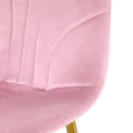 Modern Simple Light Luxury Dining Pink Chair Home Bedroom Stool Back Dressing Chair Student Desk Chair Gold Metal Legs Set Of 4 Pink Metal