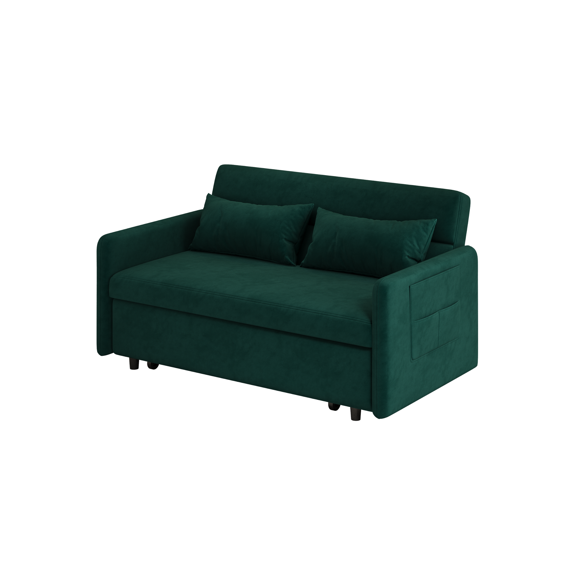 Sofa Pull Out Bed Included Two Pillows 54" Green Velvet Sofa For Small Spaces Green Altay Velvet