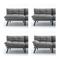 Light Grey Convertible Folding Modern Sofa Bed Twin Light Grey White Primary Living Space Modern Pine Foam Upholstered