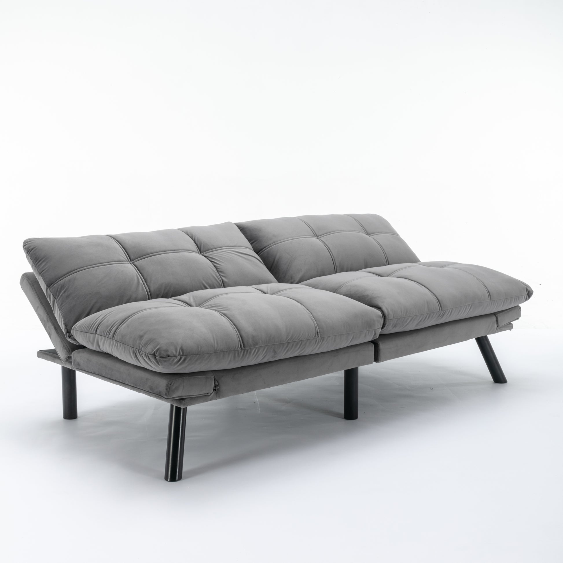 Light Grey Convertible Folding Modern Sofa Bed Twin Light Grey White Primary Living Space Modern Pine Foam Upholstered