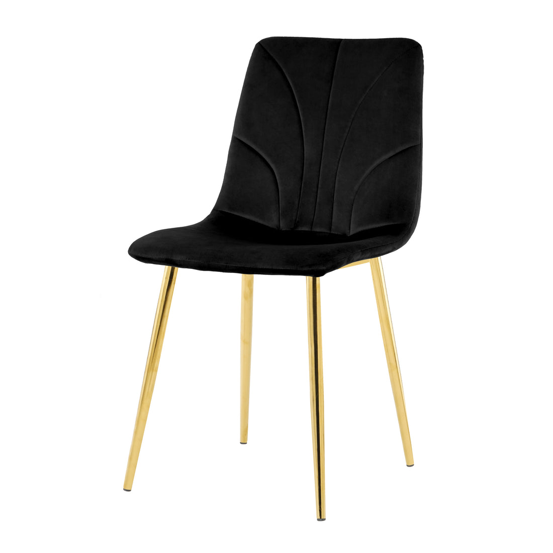 Modern Simple Light Luxury Dining Black Chair Home Bedroom Stool Back Dressing Chair Student Desk Chair Gold Metal Legs Set Of 4 Black Metal