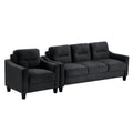 Couch Comfortable Sectional Couches And Sofas For Living Room Bedroom Office Small Space Black Wood Primary Living Space Soft Rubberwood Velvet 3 Seat