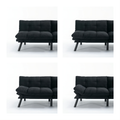 Black Convertible Folding Modern Sofa Bed Twin Black White Primary Living Space Modern Pine Foam Upholstered