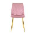 Modern Simple Light Luxury Dining Pink Chair Home Bedroom Stool Back Dressing Chair Student Desk Chair Gold Metal Legs Set Of 4 Pink Metal