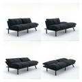 Black Convertible Folding Modern Sofa Bed Twin Black White Primary Living Space Modern Pine Foam Upholstered