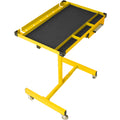 Adjustable Work Table With Drawer Yellow Metal