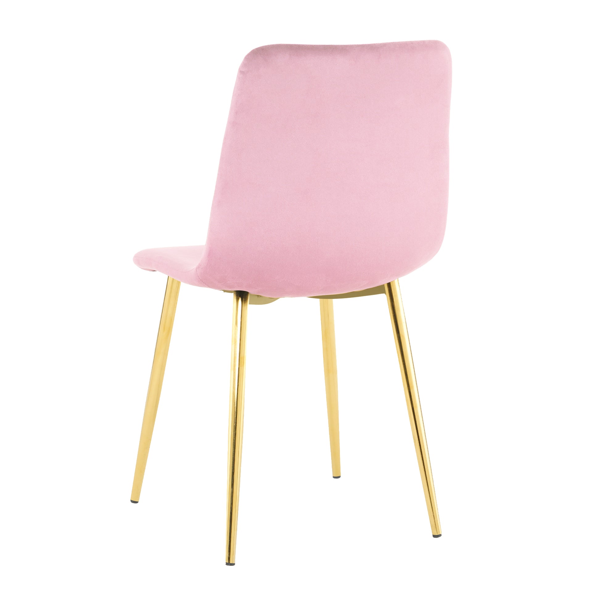 Modern Simple Light Luxury Dining Pink Chair Home Bedroom Stool Back Dressing Chair Student Desk Chair Gold Metal Legs Set Of 4 Pink Metal