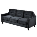 Couch Comfortable Sectional Couches And Sofas For Living Room Bedroom Office Small Space Black Wood Primary Living Space Soft Rubberwood Velvet 3 Seat