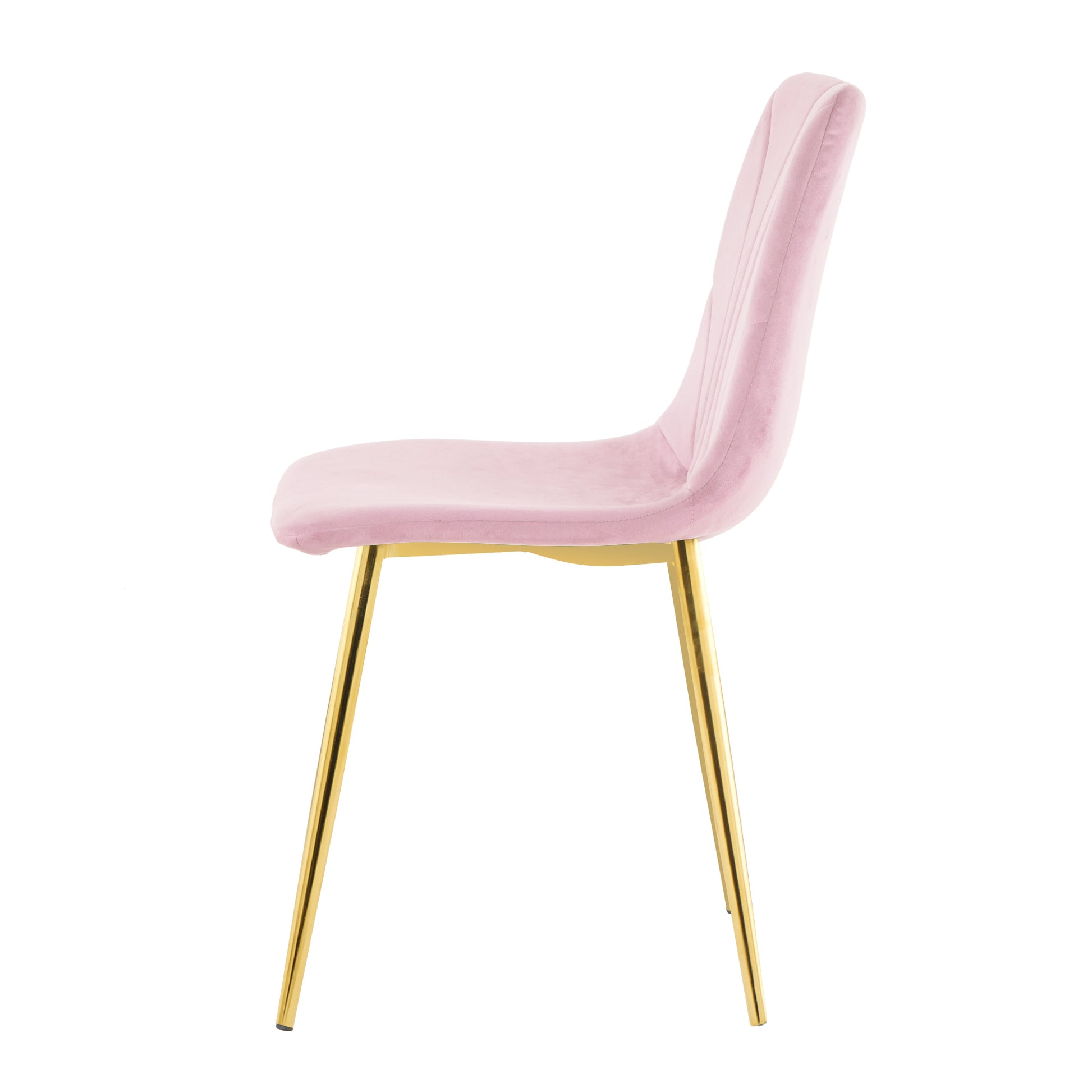 Modern Simple Light Luxury Dining Pink Chair Home Bedroom Stool Back Dressing Chair Student Desk Chair Gold Metal Legs Set Of 4 Pink Metal