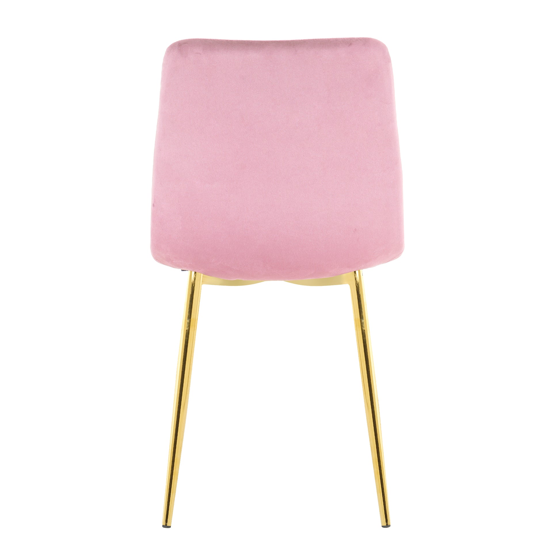 Modern Simple Light Luxury Dining Pink Chair Home Bedroom Stool Back Dressing Chair Student Desk Chair Gold Metal Legs Set Of 4 Pink Metal