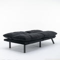 Black Convertible Folding Modern Sofa Bed Twin Black White Primary Living Space Modern Pine Foam Upholstered