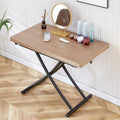 Modern Minimalist Multifunctional Lifting Table, With A 0.8 Inch Wood Grain Process Sticker Desktop And Black Metal Legs, Can Be Used As A Dressing Table, Coffee Table, Dining Table, And Office Table Natural Wood Wash Metal