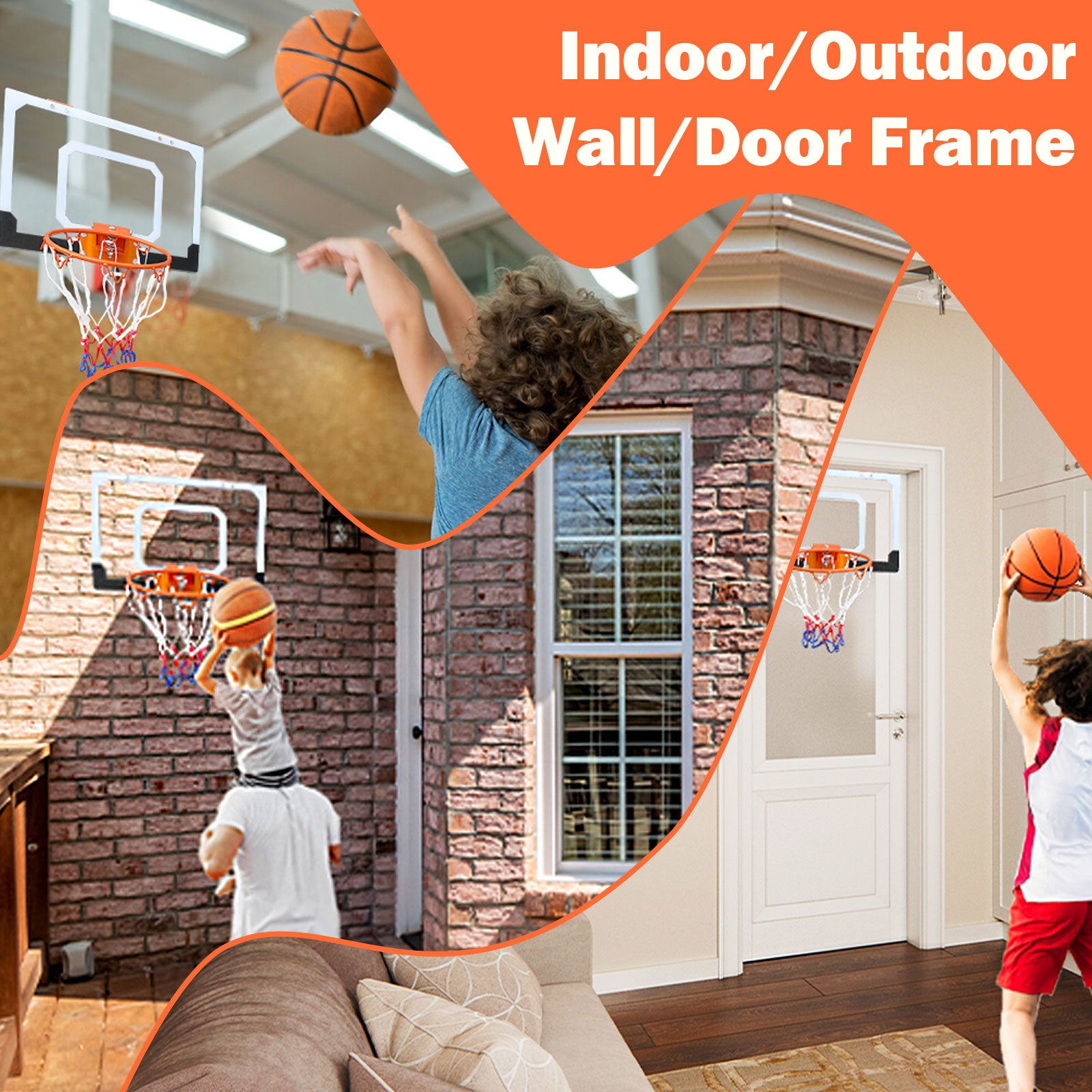 Mini Basketball Hoop 02 Orange Iron