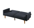 Adjustable Sofa In Black Faux Leather Black Fabric